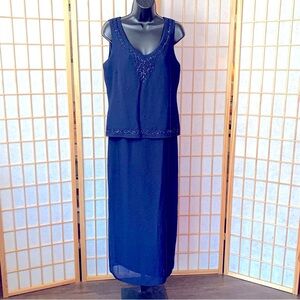 Patra Sleeveless Beaded Formal Gown